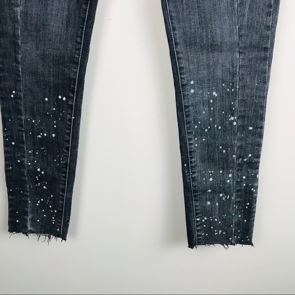 Levis 711 Raw Hem Seamed Skinny Jeans Black Bleach - Picture 7 of 16